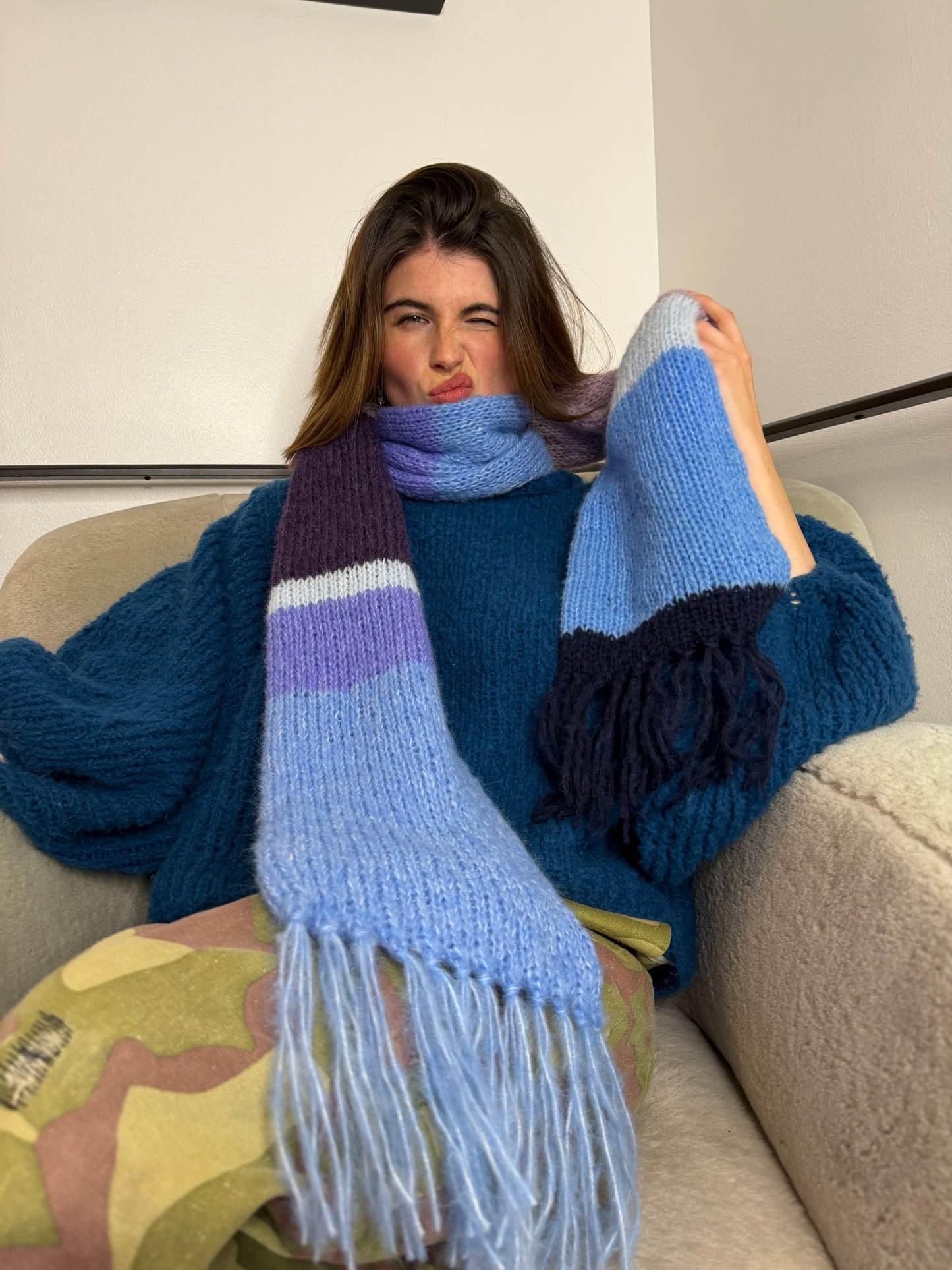 Summit Scarf Blue and Purple Stripe